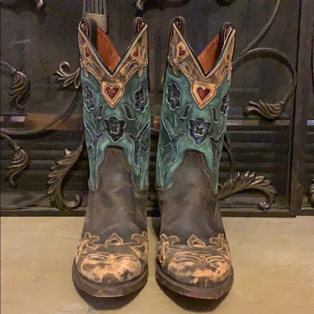 Dan Post Vintage Blue Bird Western Boots 7.5